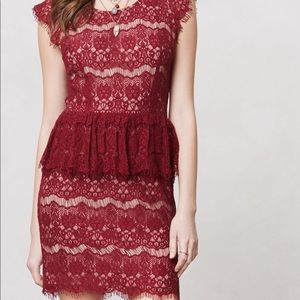 Anthropologie Maeve Elsa Peplum Lace Dress S NWOT